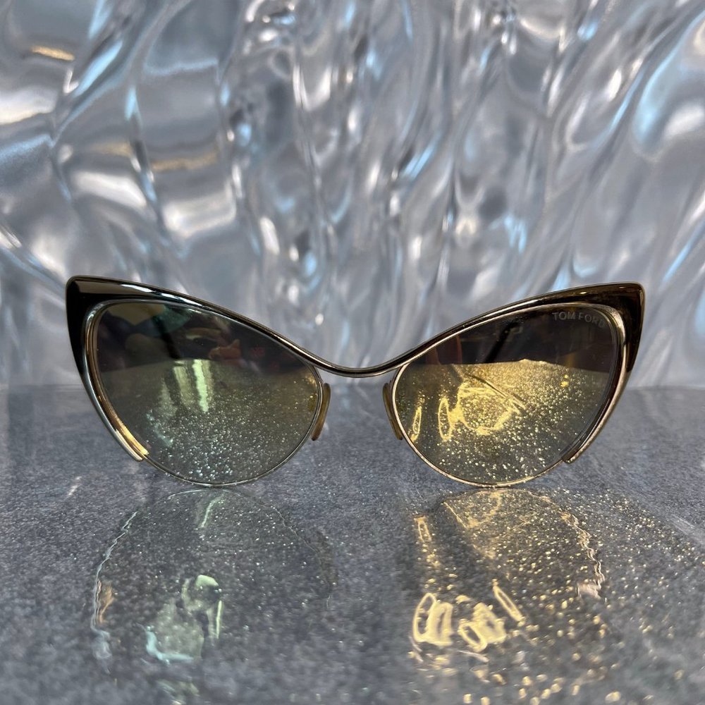 Tom Ford Nastasya Gold Mirrored Cat Eye Sunglasses
